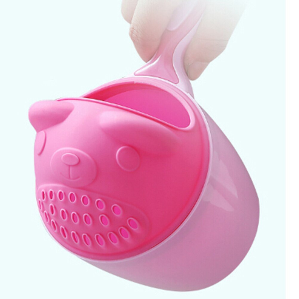 Xampu infantil para banheiro chuveiro de bebê, xícara de enxágue com desenho de urso para lavar o cabelo, novo colher
