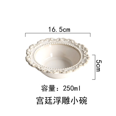 Assiette à dîner en céramique 8-10 ", Style Baroque français rétro, en relief, de Style palais, vaisselle européenne, assiettes à dîner occidentales, bol à soupe: E
