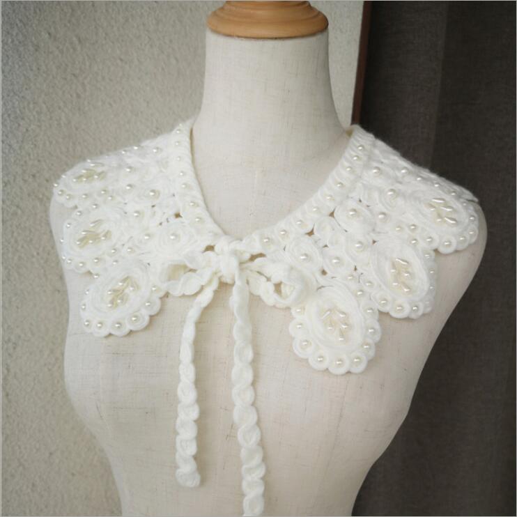 Woolen Thread Beads Sen-line Lace Collar Doll Collar Adult Big Boy applique Finished Collar Shawl