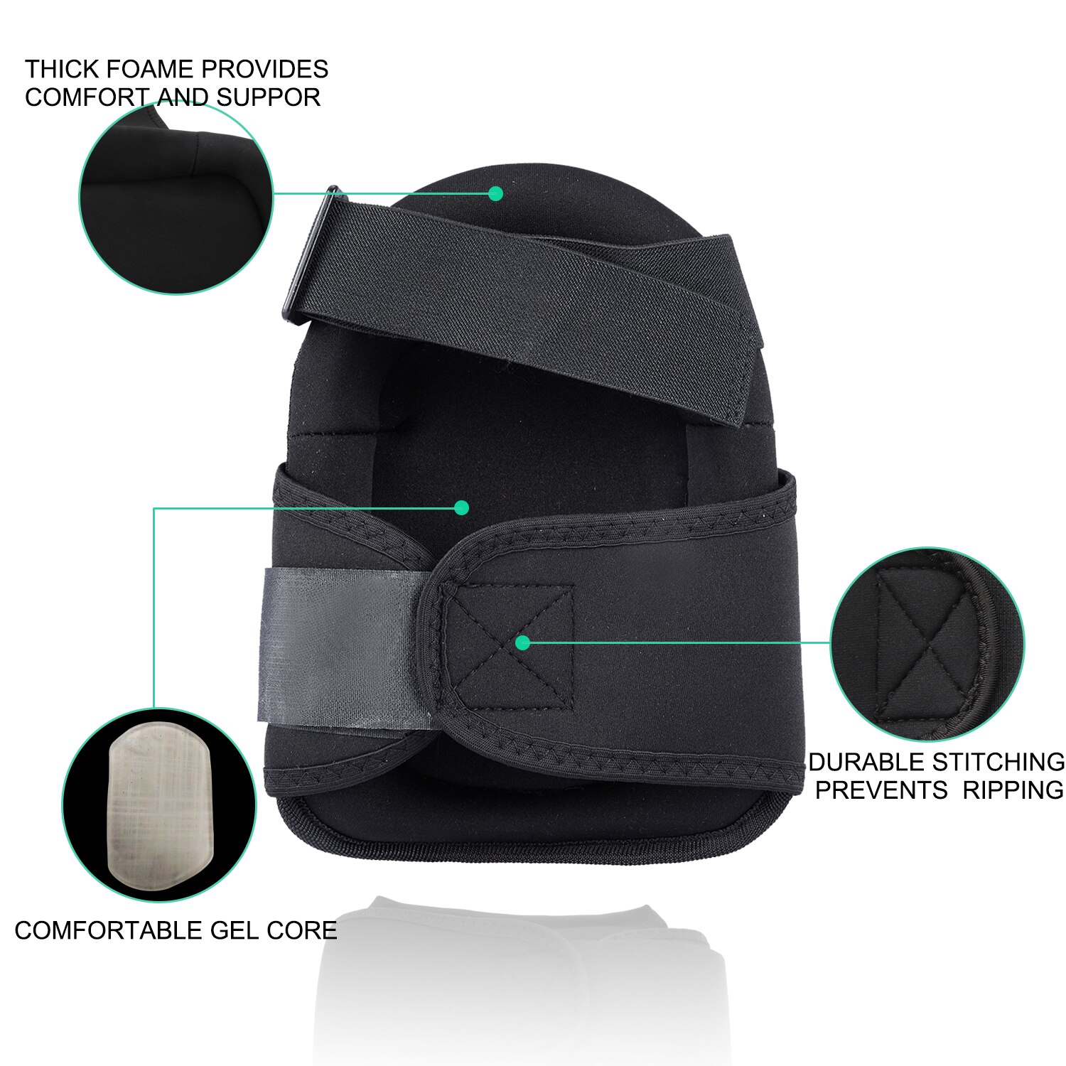 Professionele Gel Kniebeschermers Voor Werk, Bouw, Schoonmaken, vloeren Met Zware Schuimvulling En Sterke Rekbare Bandjes