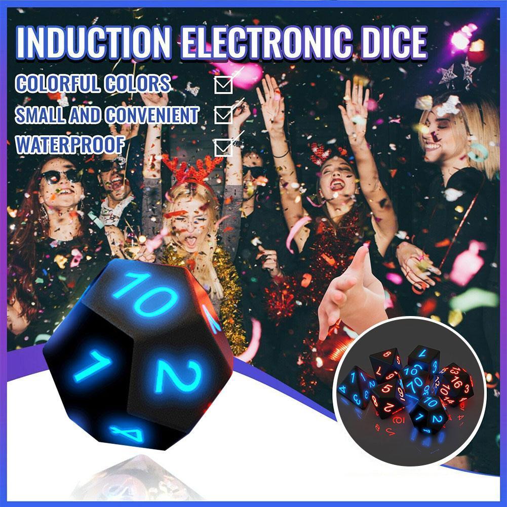LED Hits Night Light Dice Polyhedral Luminous Mini Game Entertainment Dice KTV Bar Fun Colorful For Club C5B7
