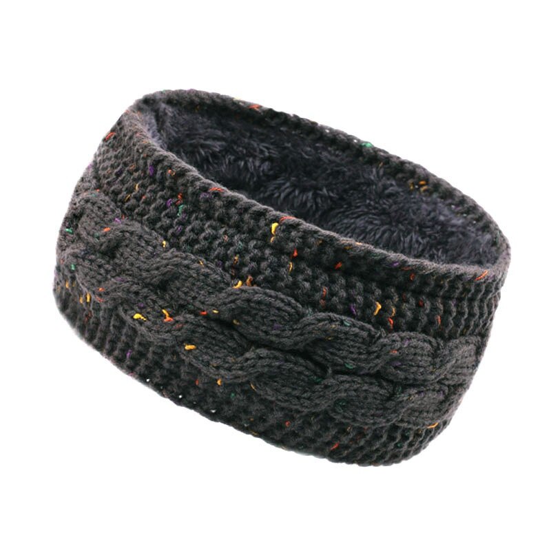 Winter new women's outdoor sports warm ear wide knitted wool headband thickening headscarf daily hair accessories ear warmer: B4