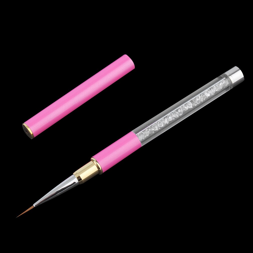 1Pc Nail Art Acryl Carving Pen Brush Nail Art Paiting Borstel Rose Red Top