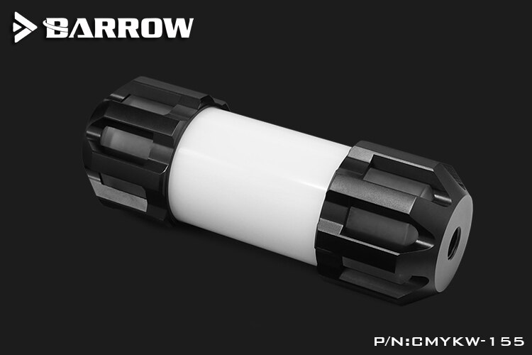 Barrow 155 /205 /255mm x 50mm dobbelt helix t-virus cylindrisk vandkølet kølevæsketank a-rgb lyssystem pmma + aluminiumsafdækning: Sort 155mm