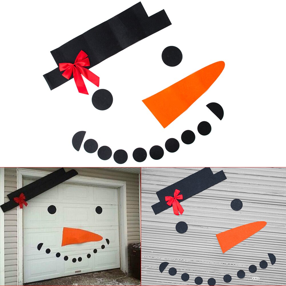 Diy Kerst Sneeuwpop Decoratie Stickers Garagedeur Ornament Met Tape Voor Buitenshuis Kerst Decoratie UD88