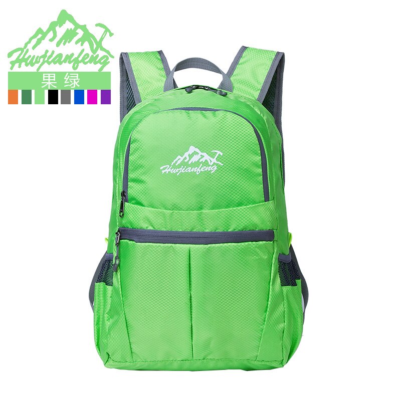 Udendørs sportspose rejse camping rygsække bærbar letvægts rygsæk dagligt rejse kvinder vandtæt foldetaske: Lysegrøn