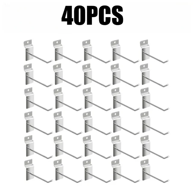100/20Pcs Slatwall Panel Hook Slat Wall Hanging Hooks Metal Slatwall Hooks and Hangers Thickness Silver Slatwall Pegs for Garage: S / Light Grey