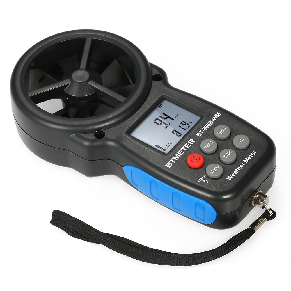 Anemometer Digitale Toerenteller Wind Meter Snelheid Meter Chill Indicator/Temperatuur Vochtigheid/Luchtdruk/Hoogte Meter