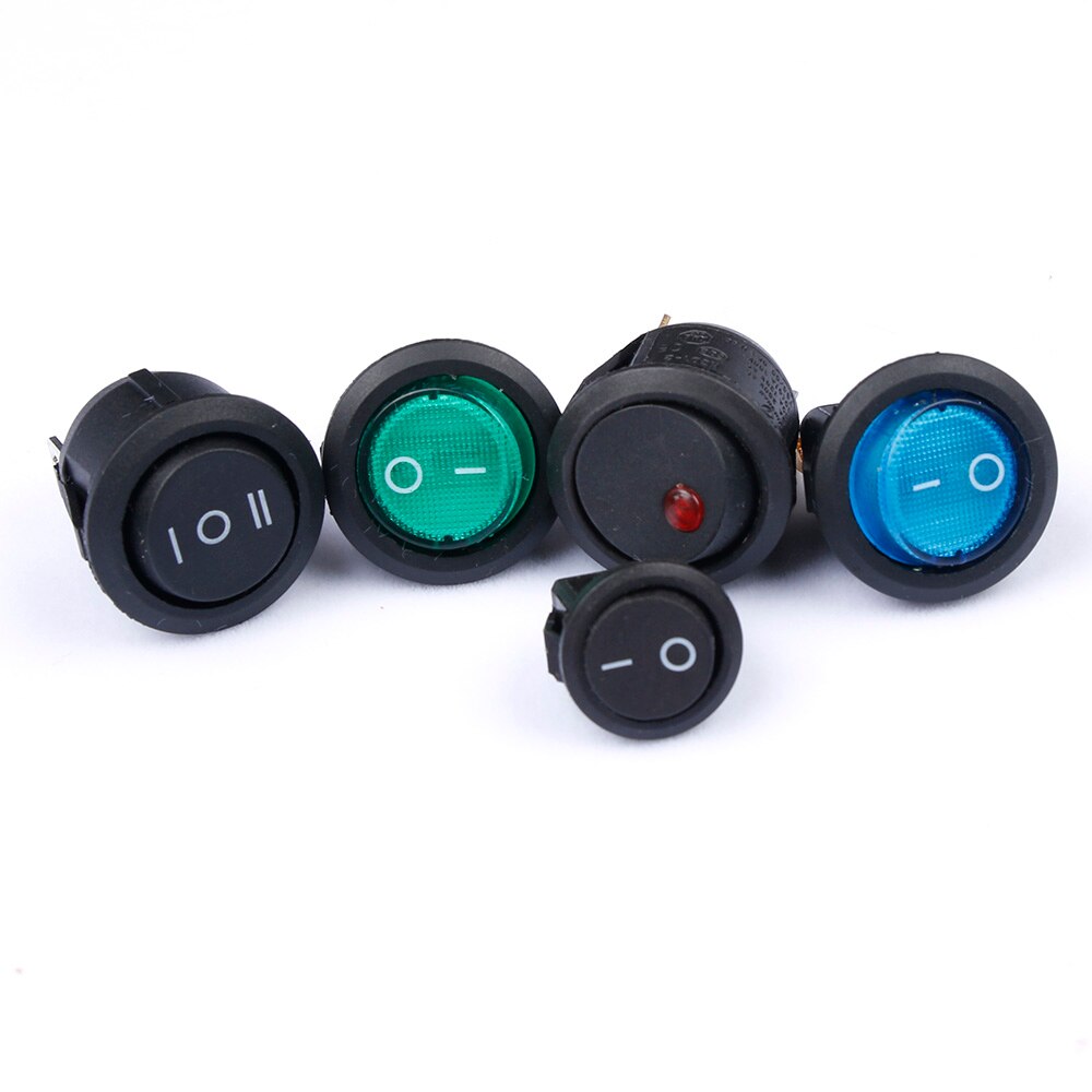 2 Pin 20mm ON/OFF Round Boat Rocker Switch Mini Waterproof Cap LED illuminated Car Dashboard Dash Boat Van 12V