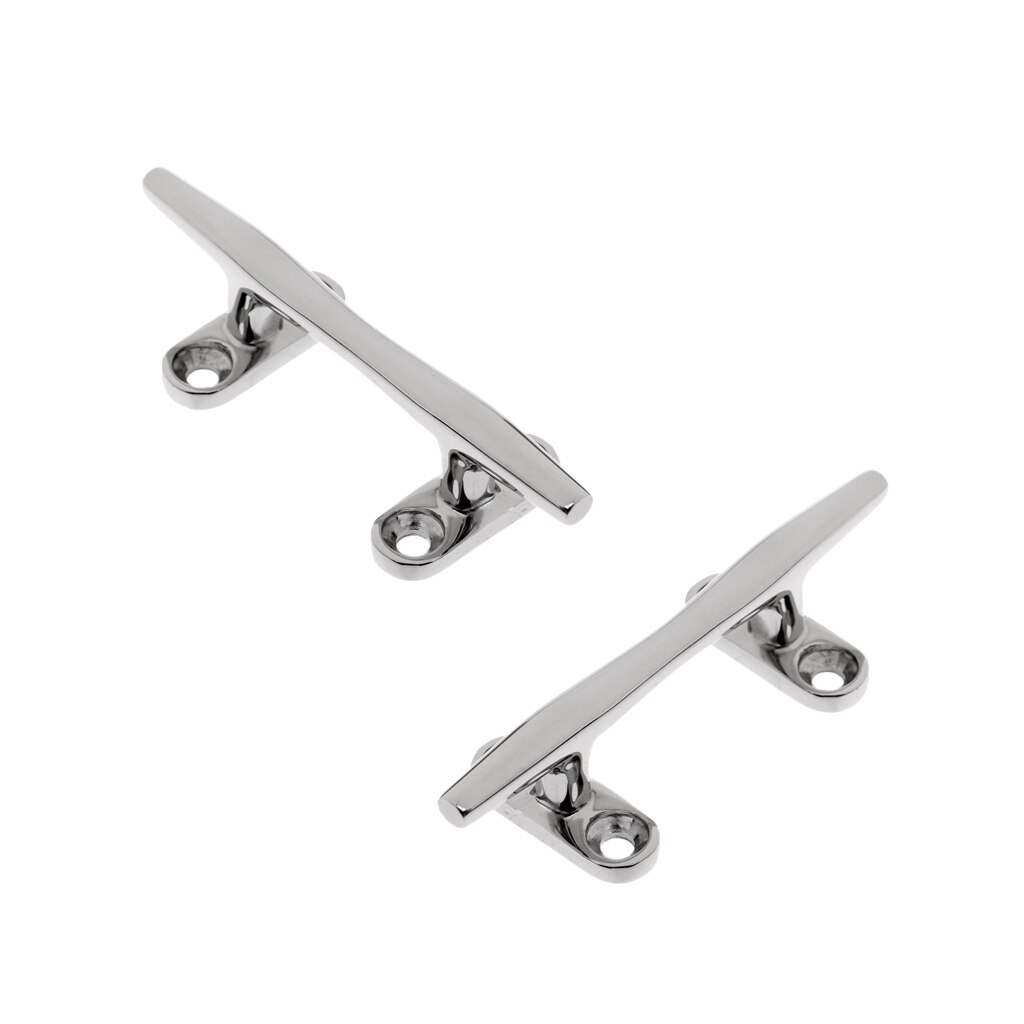 316 Marine Stainless Steel Boat Mooring Cleat Dock Deck Rope Cleat x 2, for Marine Boat Yacht Kayak