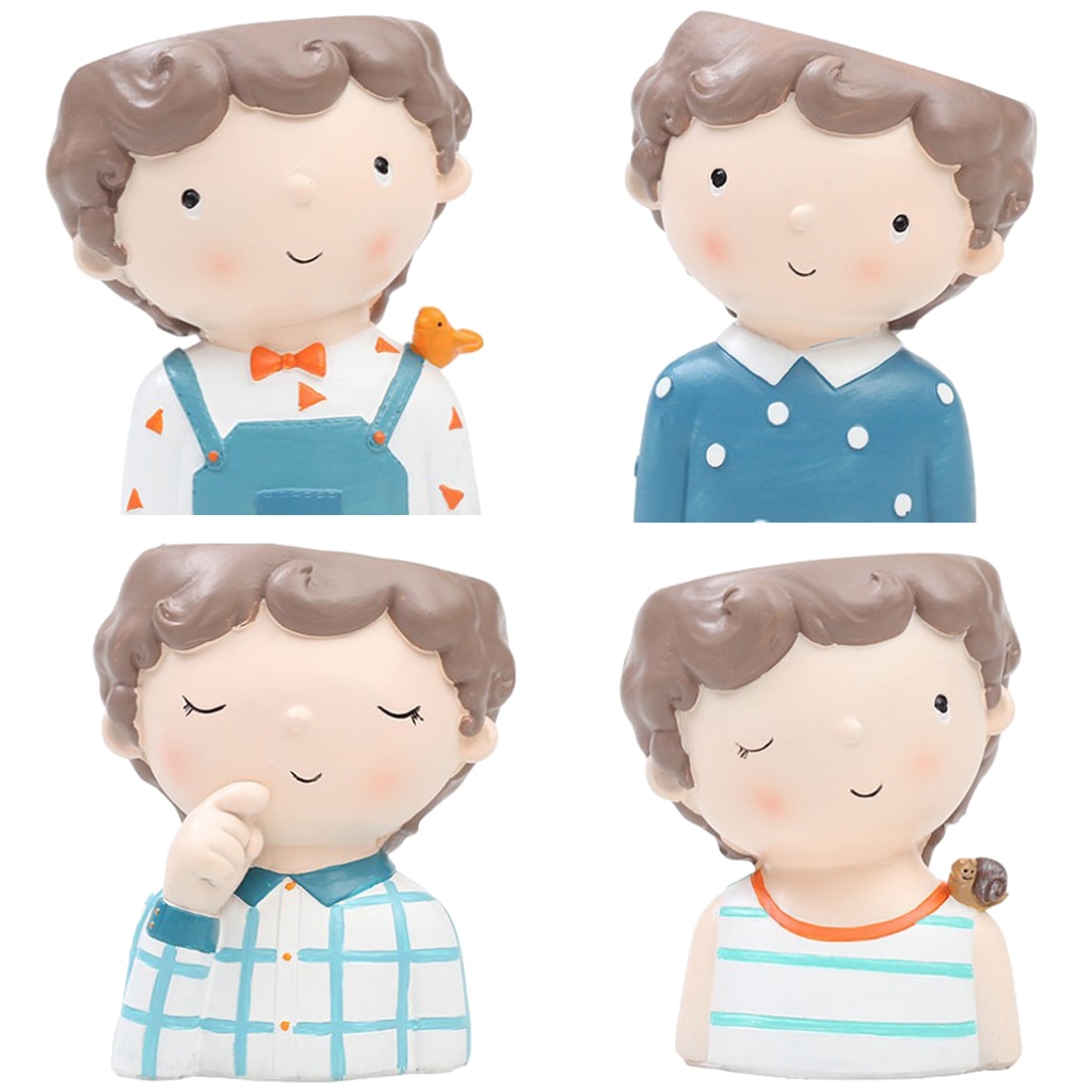 Hars Leuke Meisje & Jongen Mini Bloempotten Cactussen Succulent Plant Container Bloempot Tuin Planter Venster Doos Thuis Diy decor