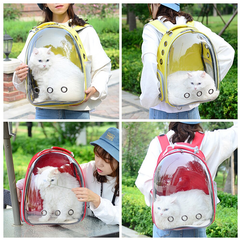 Portable Pet Carrier Bag Breathable Cat Bag Outdoor Travel Backpack for Cat and Dog Transparent Space Pet Backpack Bag for Cat