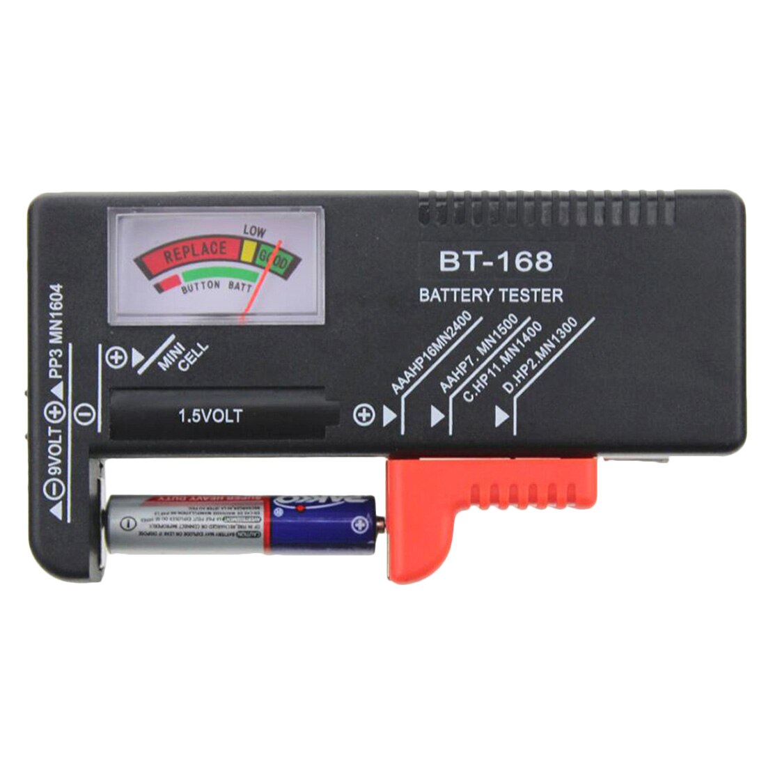 Battery Tester Volt Checker For AA AAA 9V Button Multiple Size Battery Tester Checker BT-168/ BT-168D LCD Display Check: BT168
