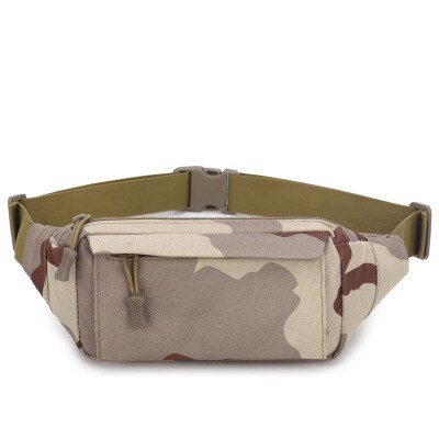 Mænd camouflage print talje taske sport pakke lynlås multifunktionel udendørs skulder skrå bryst taske: D