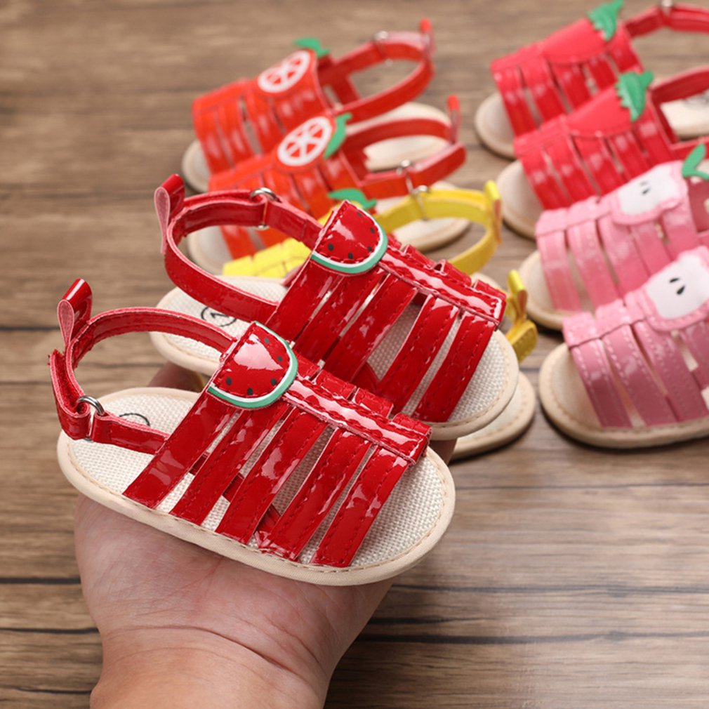 1 Pair Summer 0-1 Year Old Baby Toddler Shoes Fruit Cartoon Baby Shoes Ray Air Breathable Sandals Toddler Shoes