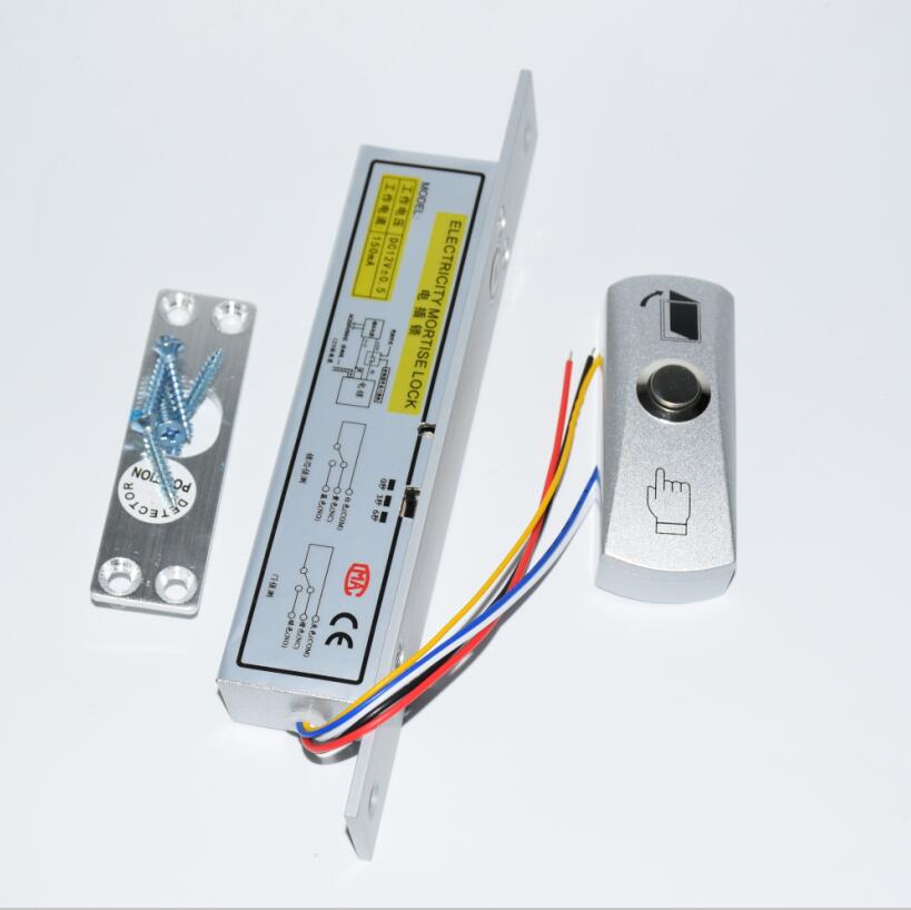 Fail secure DC12V Deadbolt Electric Bolt Plug Narrow Door Access Lock 5 wires timer low temp lock power off: fail secure button