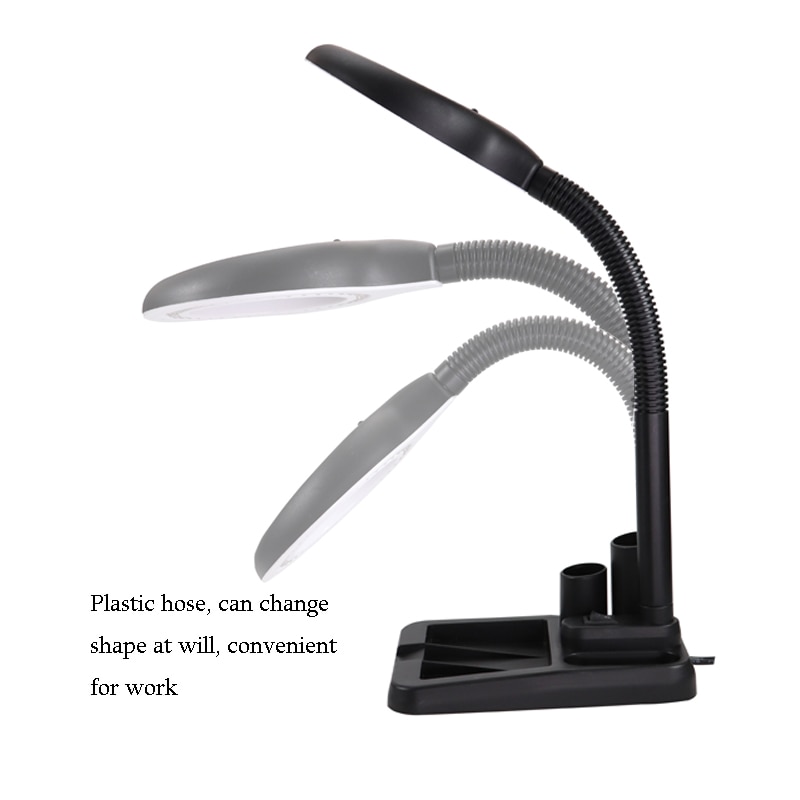 Fleksibel 5x /10 eu us stik 40 led lys forstørrelsesglas oplyst lup lampe lup læse/omarbejde/lodde bordlampe