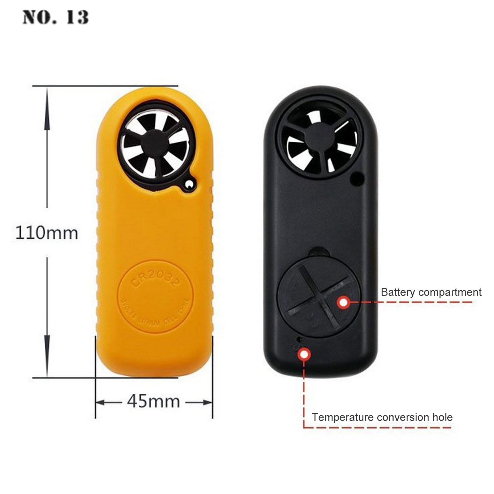 Digital Anemometer 0-30m/s Wind Speed Meter -10 ~ 45C Temperature Tester Anemometer with LCD Backlight Display