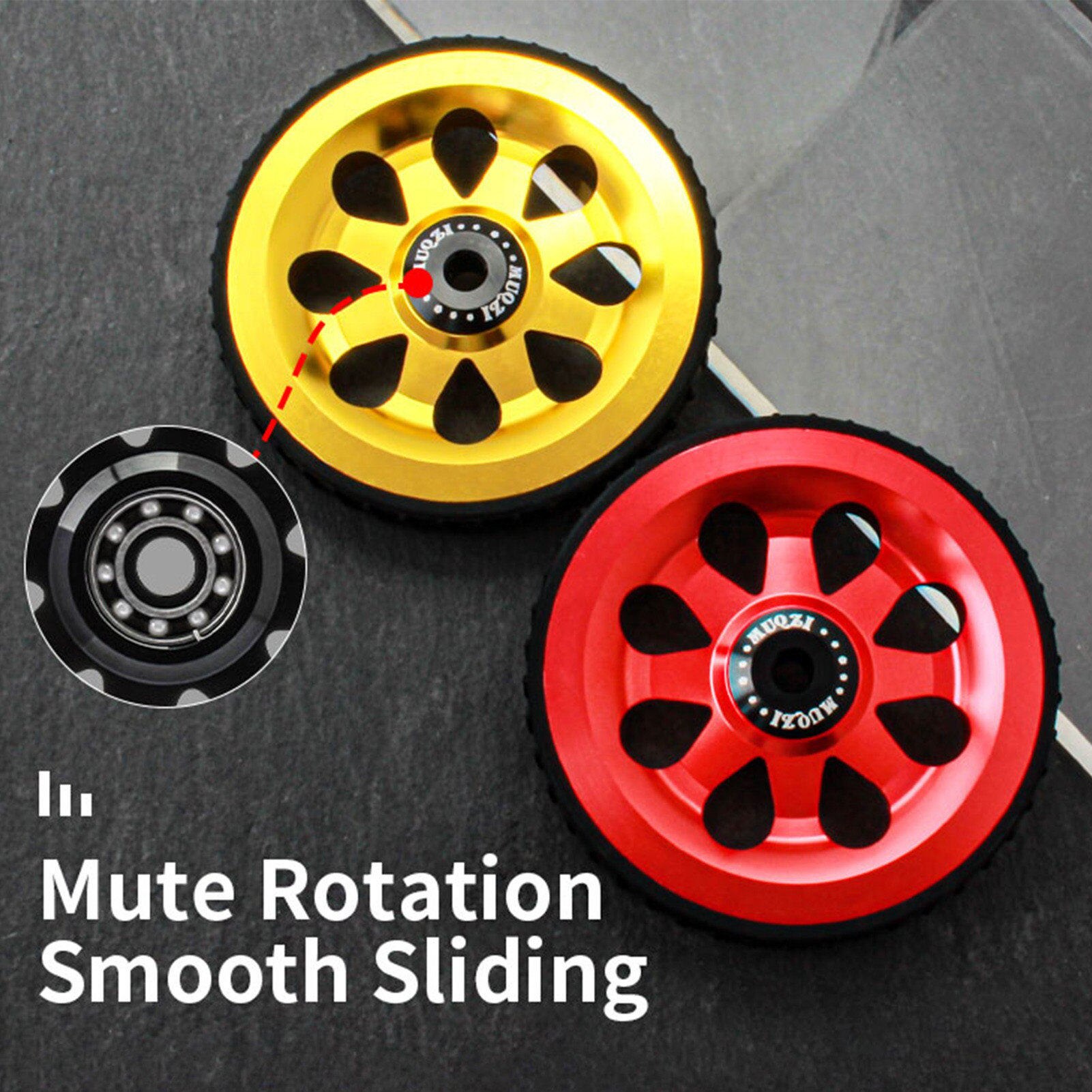 7pcs/set Folding Bicycle Easy Push Wheels Aluminum CNC Bike Easywheel Rear Cargo Rack Extension Rod Telescopic Bar Extender