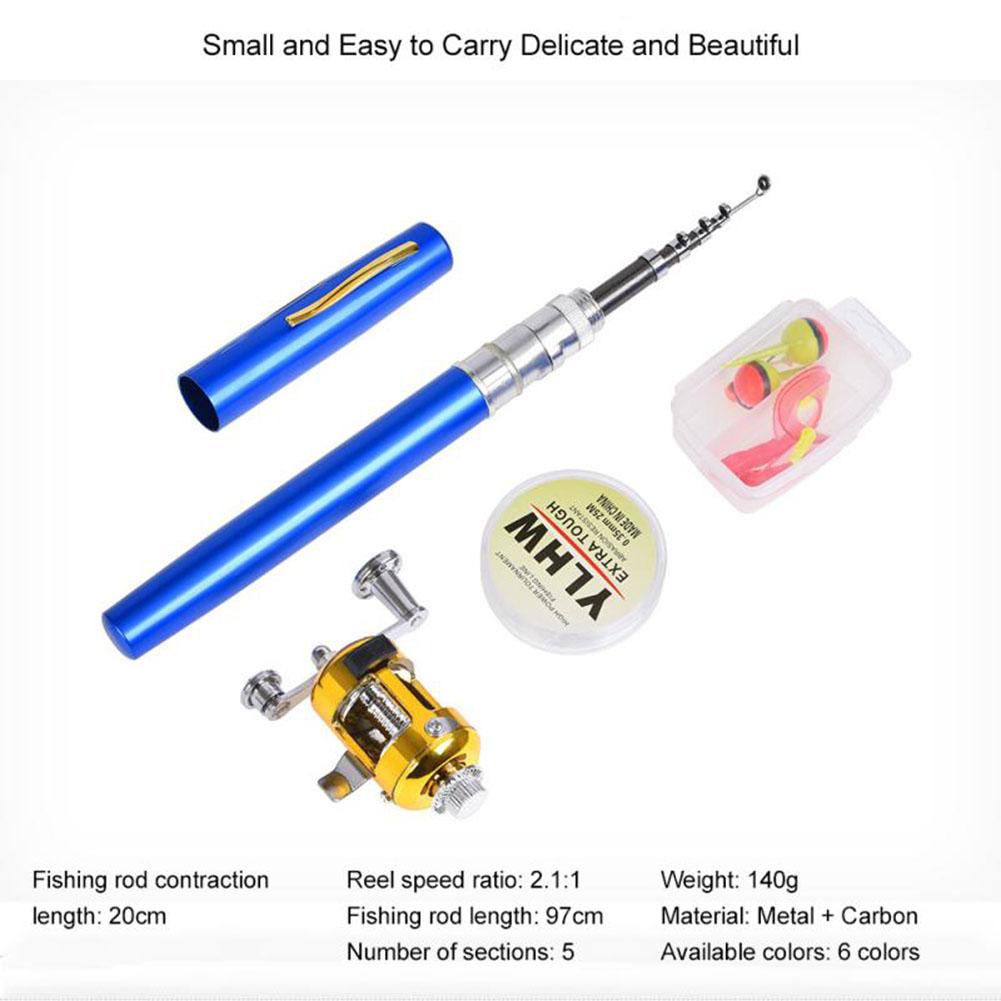 Outdoor Portable Mini Pen Fishing Rod Telescopic Pocket Pen Fishing Rod Mini Fishing Pole Fishing Accessory For Fishing Gear Set