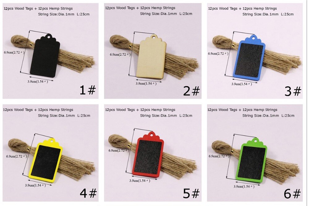 12pcs Mini DIY Black Tag Wood Tag Blackboard Squar... – Grandado