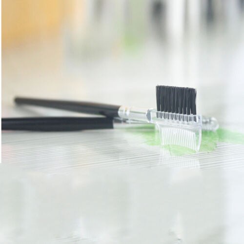 Dubbelzijdige wenkbrauwkam, wimperborstel voor twee doeleinden, wenkbrauwen, 2- in- 1 wimperborstel, oogmake-uptools