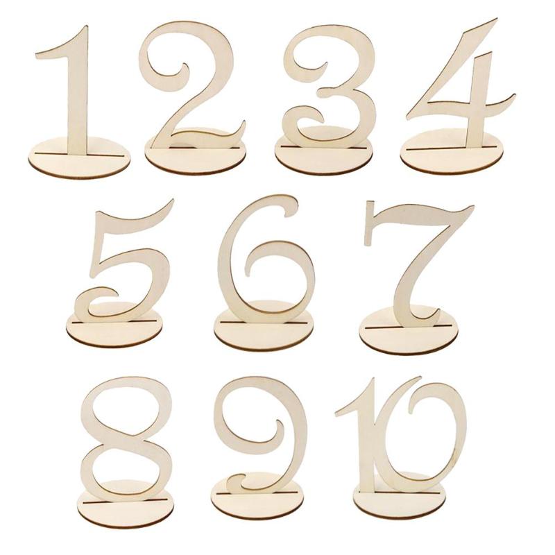 Número de mesa de madeira, ornamentos de número de mesa um a vinte cartões de assento, festa de casamento, artesanato, acessórios decorativos para festival em casa com 10 peças: Default Title