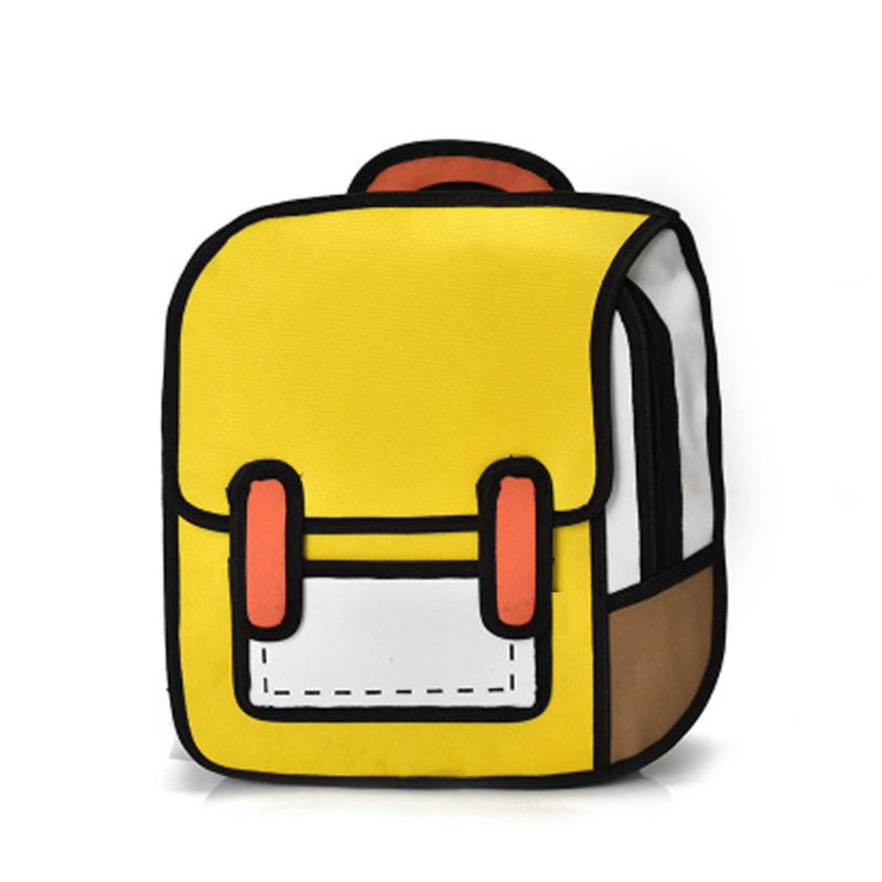 Kreative Frauen 2D Zeichnung Rucksack Cartoon Schule Tasche Comic Bookbag für Teenager Mädchen Daypack Reise Rucksack: -Y