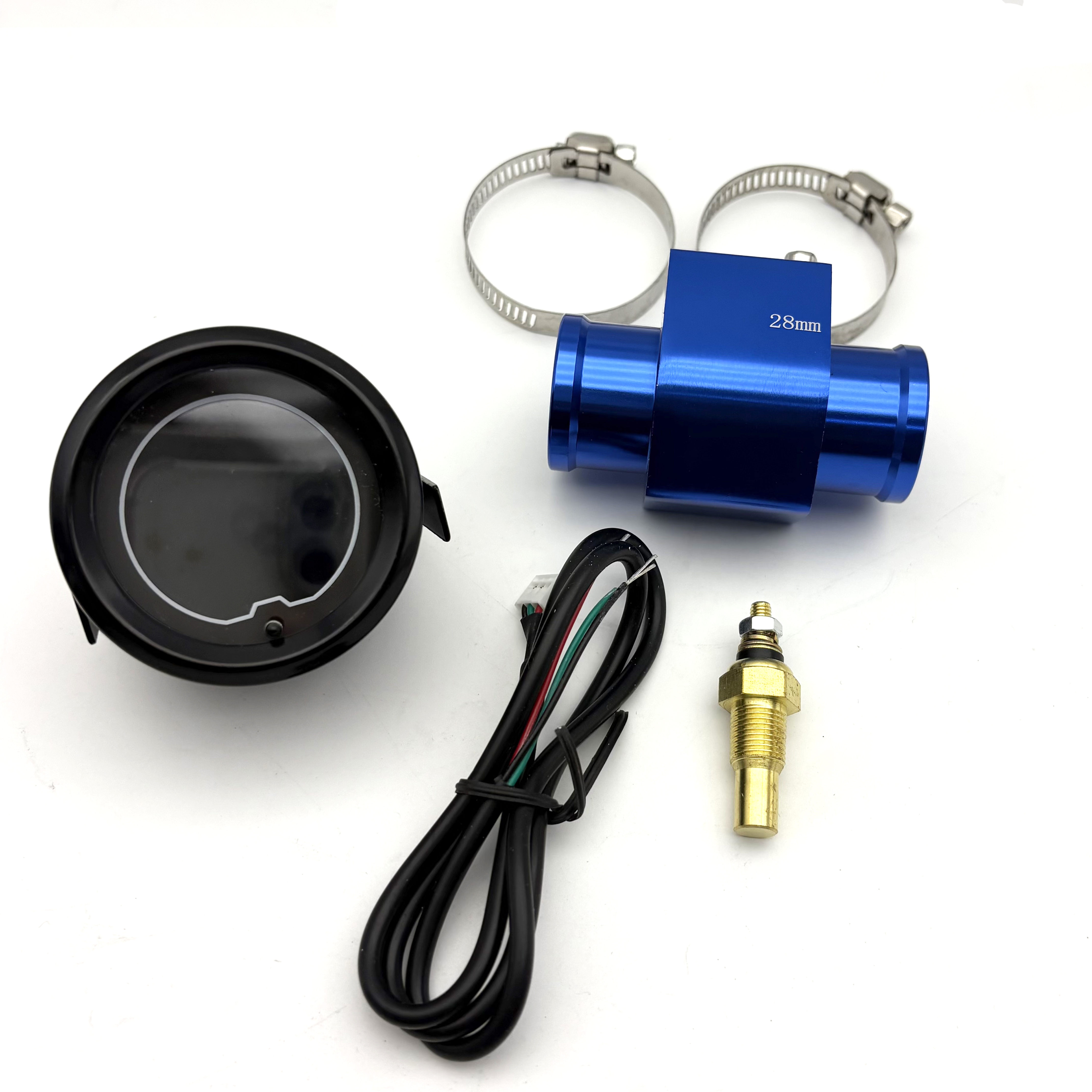 52mm 12V Auto Digital Wassertemperaturanzeige Kit Bunte digitale LCD Wassertemperaturanzeige Verkabelung