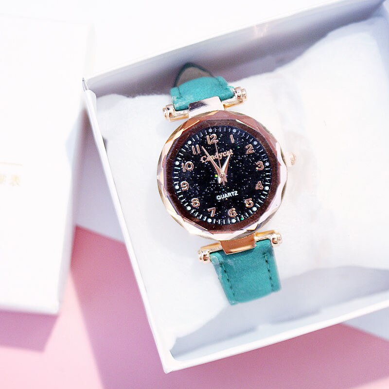 Starry Sky Bracelet Watches Casual Women Watches Bracelets set Leather Analog Quartz Wristwatches Clock relogio feminino