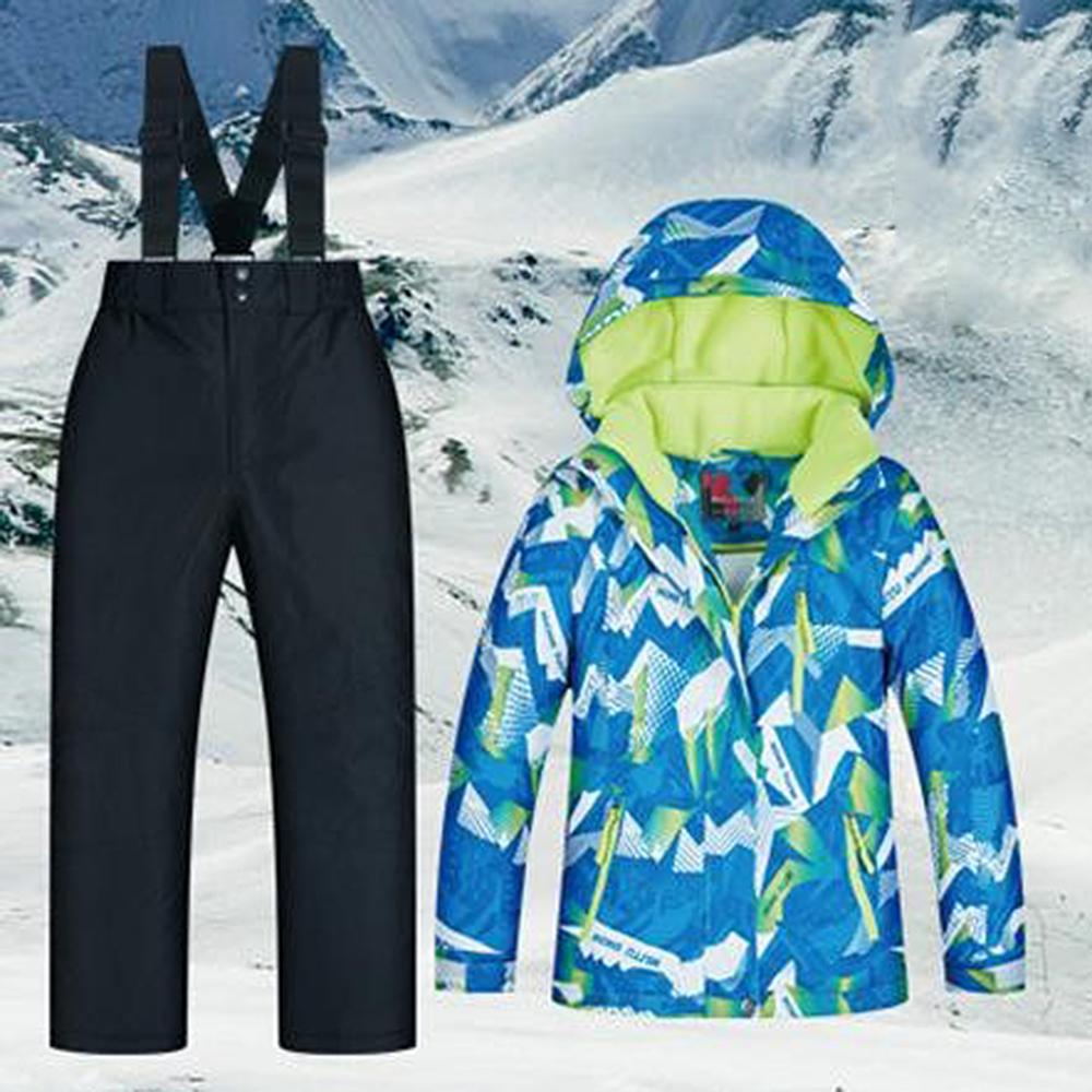 Filles garçons Snowsuit Ski veste pantalon ensemble épaissi thermique imperméable à l'eau coupe-vent enfants Ski snowboard vestes et pantalons ensemble