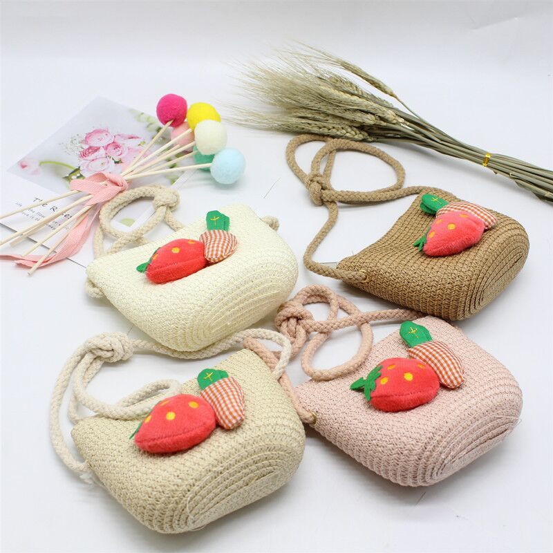 Handgemachte Sommer Kinder Mädchen Schulter Tasche Daisy Blume Stroh Umhängetasche Kinder Schlüssel Geldbörse Nette Prinzessin Mini Handtasche