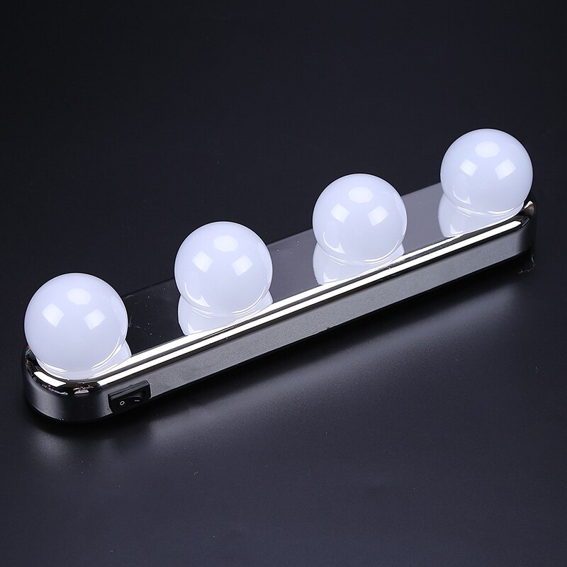 Soft And Natural Light Portable Led Mirror Light Four Bulbs Mirror Headlights Suction Cup Makeup Selfie Photo Studio Lamp Makeup