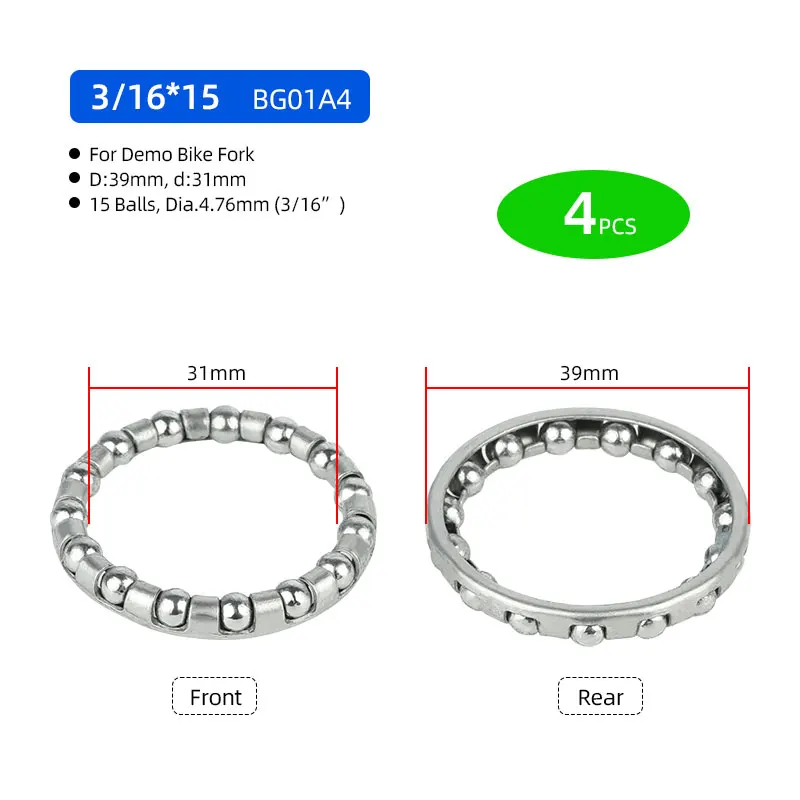 4 Stuks Fiets Kogellager Retainer Voor Trapas Crank Headset Vork Hub 1/4 1/8 3/8 3/16 5/16 5/32-Inch 5 Mm 6 Mm: Blauw
