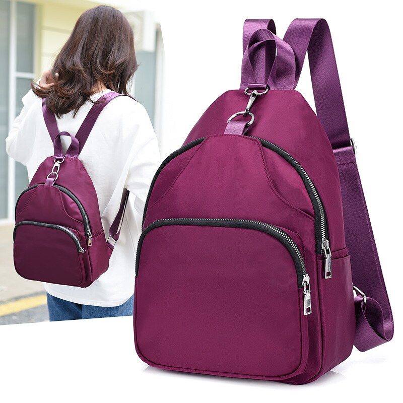 Vrouwen Waterdichte Nylon Rits Rugzak Reizen Ongedwongen Schoudertassen Schooltas Rugzakken Mode Sac Schooltassen Voor Tienermeisjes