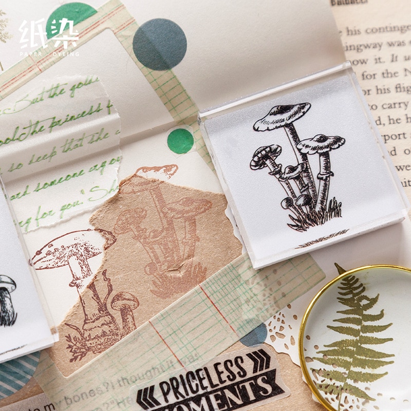 Tampon décoratif avec séries langue forestière, sceau végétal transparent en acrylique, pour papeterie scrapbooking, timbres standard artisanaux, bricolage