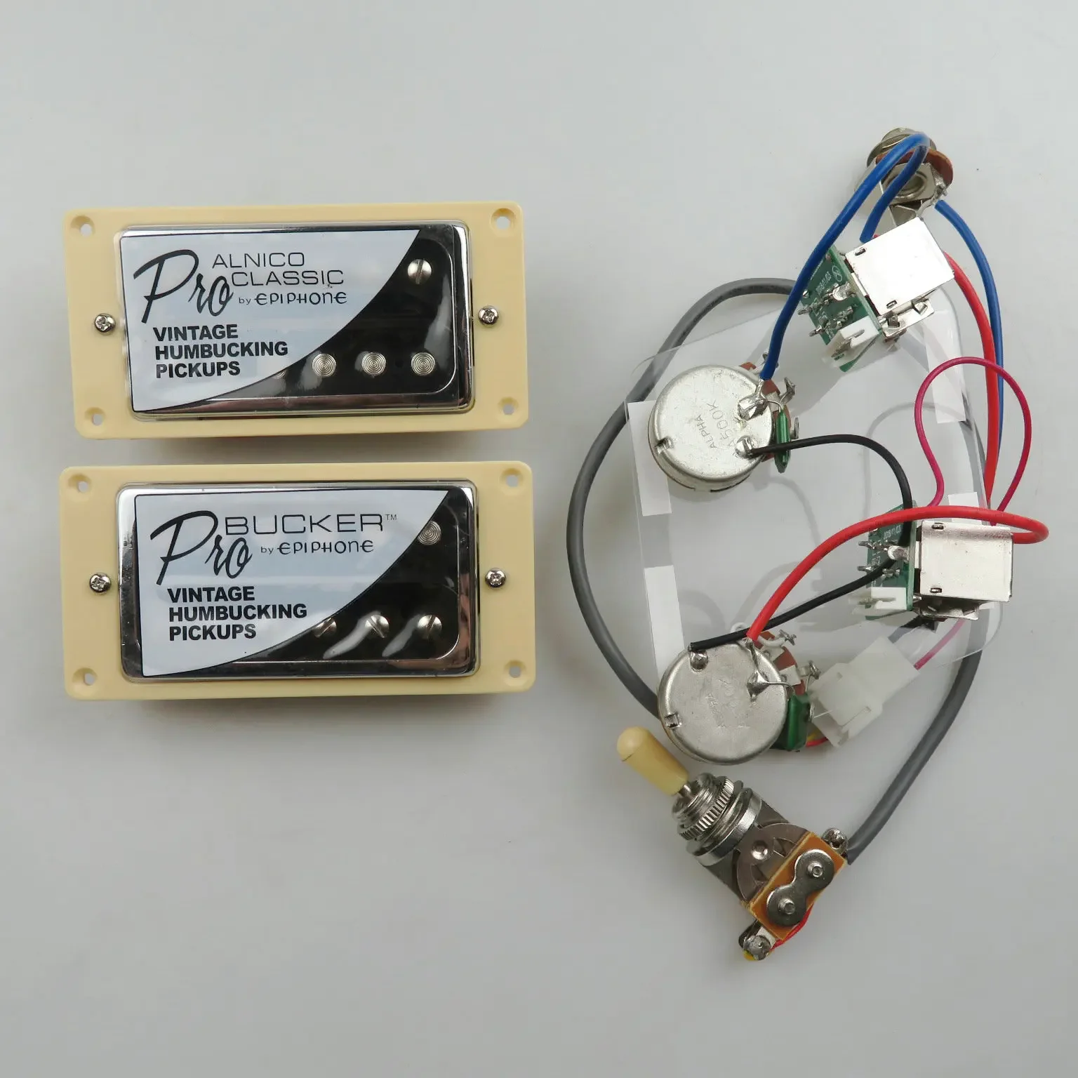 Humbucker Alnico Classic 57 y PRO Bucker pastillas de guitarra arnés de cableado push pull: Azul marino
