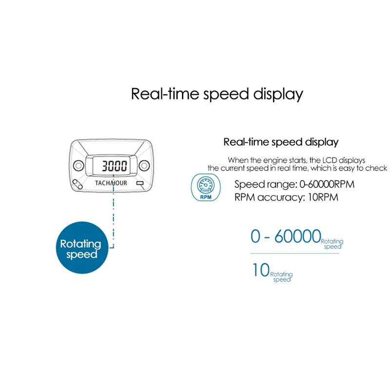 Digital Waterproof Inductive Engine Tachometer Used For Motorcycle ATV Marine Boat Generator Chainsaw Glider Outboard