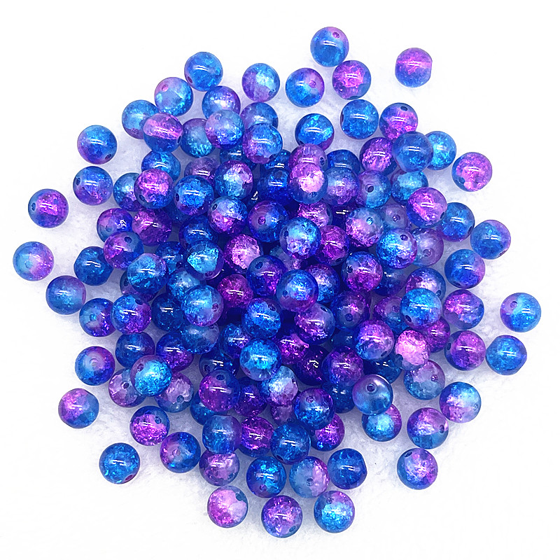 4mm 6mm 8mm Round Glass Crackle Beads Loose Spacer Beads for Jewelry Making Diy Handmade Necklace Bracelets Accessories: Yellow / 3mm