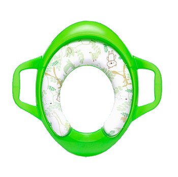 Kids Cartoon Potty Toilet Seat Pad Baby Soft Toilet Training Seat Cushion Child Seat With Handles Baby Toilet Seats Pedestal Pan: Green