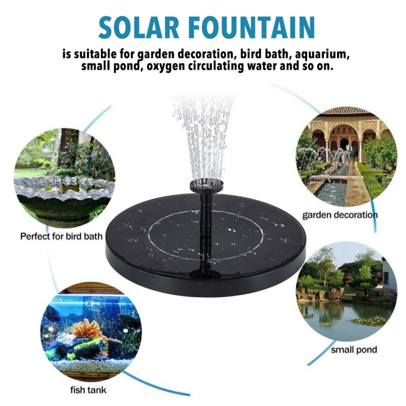 190L / H Floating Solar Fountain Outdoor Pool Water Feature Flowing Water Floating Fountain For Garden Pool Pond Decoration