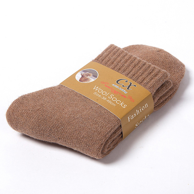 1 par de calcetines cálidos de invierno para mujer, calcetines de lana merina para hombre, súper gruesos, sólidos contra el frío, calcetines gruesos de felpa térmica para nieve: Azul cielo