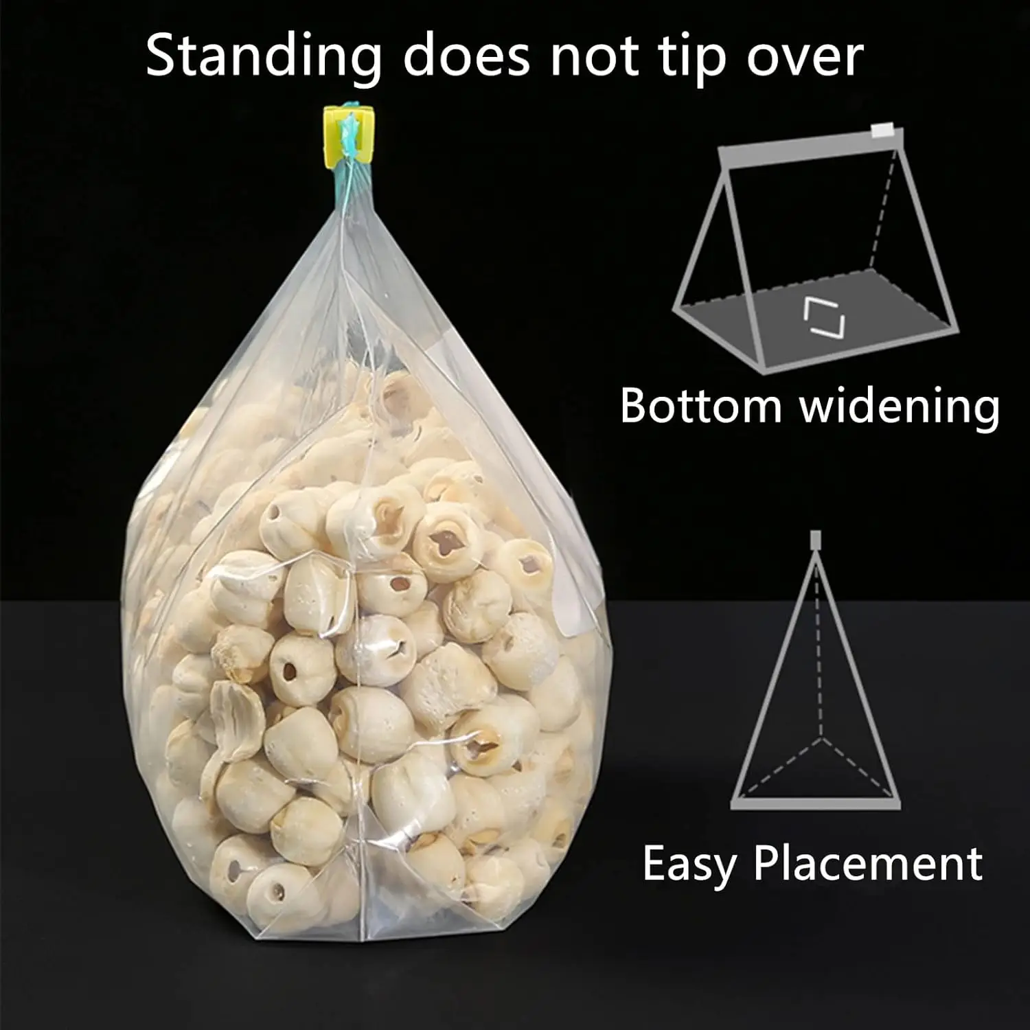 60/10 st återanvändbara färskhållningspåsar för mellanmålsmatförvaringspåse förseglad dragkedja för kökskylskåp plastförseglingbehållare