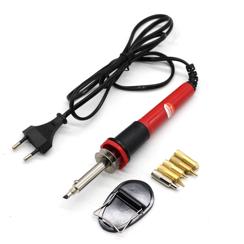30W 220V Pyrography Tool 5pcs Soldering iron Tips Wood Burning Pen Soldering Iron Station Woodburning Solder Tool Set Carving
