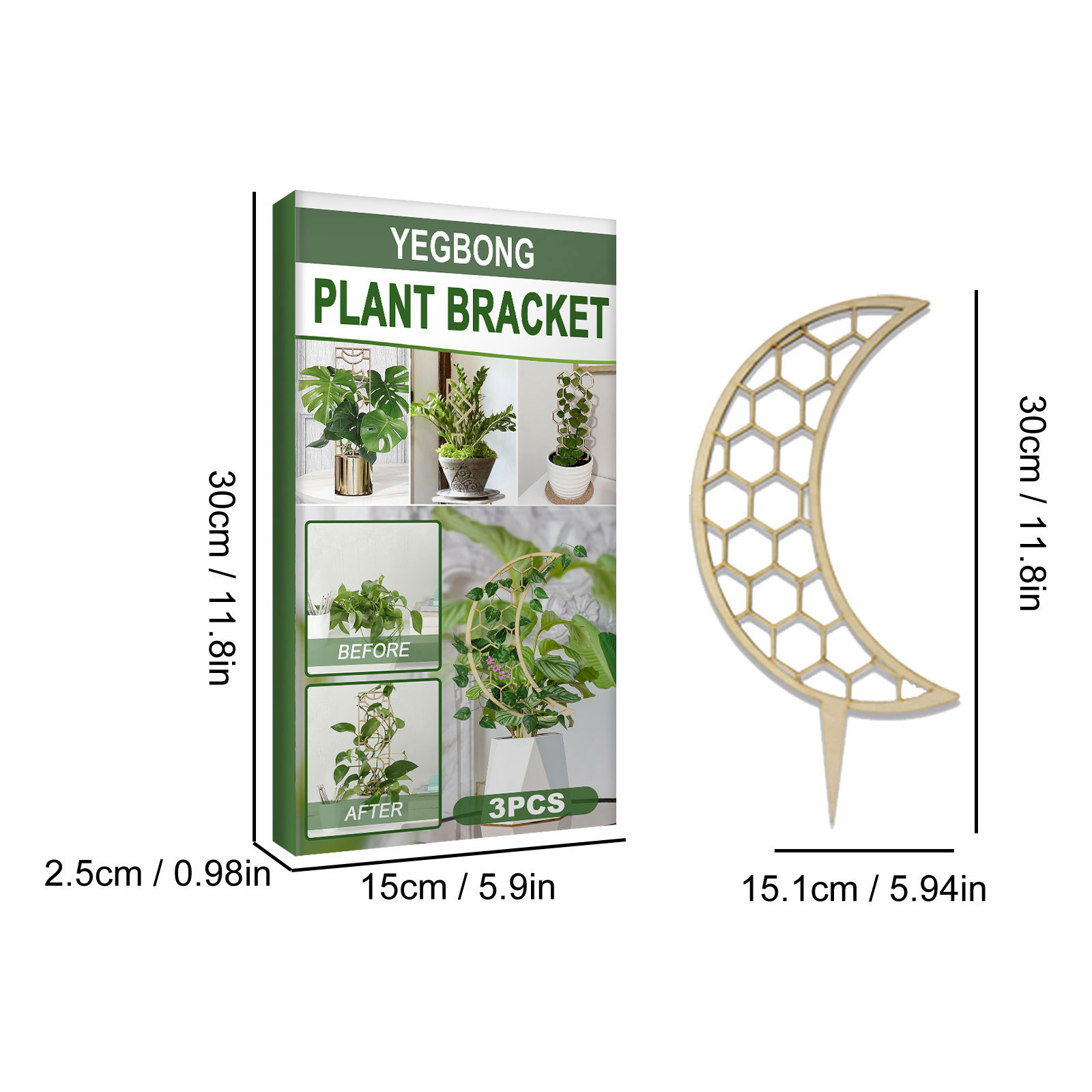 3Pc Small Trellis for Potted Plants Plants Climbing Trellis Starter Holder DIY Wooden Garden Flower Pots Stem Vines Support Pole