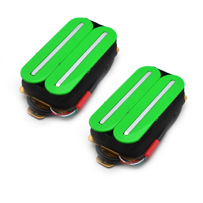 1 Set Electric Guitar Humbucker Dual Coill Dual Rail Guitar Bridge Pickup with 57mm Steel Pole Black White Ivory Green Red: Green 1 set