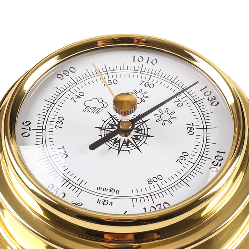 Ensemble de 4 pièces thermomètre hygromètre baromètre, horloge coque en cuivre Zirconium Marine pour Station météo, M5TF
