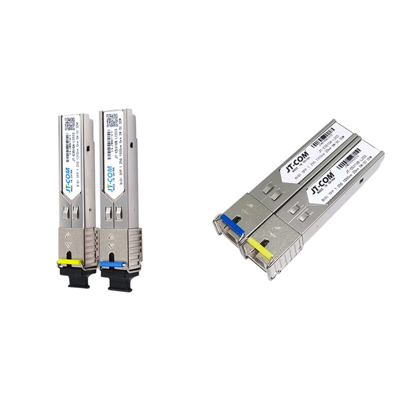 JT-COM 2Pcs SC SFP Module Gigabit DDM BIDI Mini Gbic 1000Mbps Fiber Tranceiver Sfp Module Compatible with Mikrotik