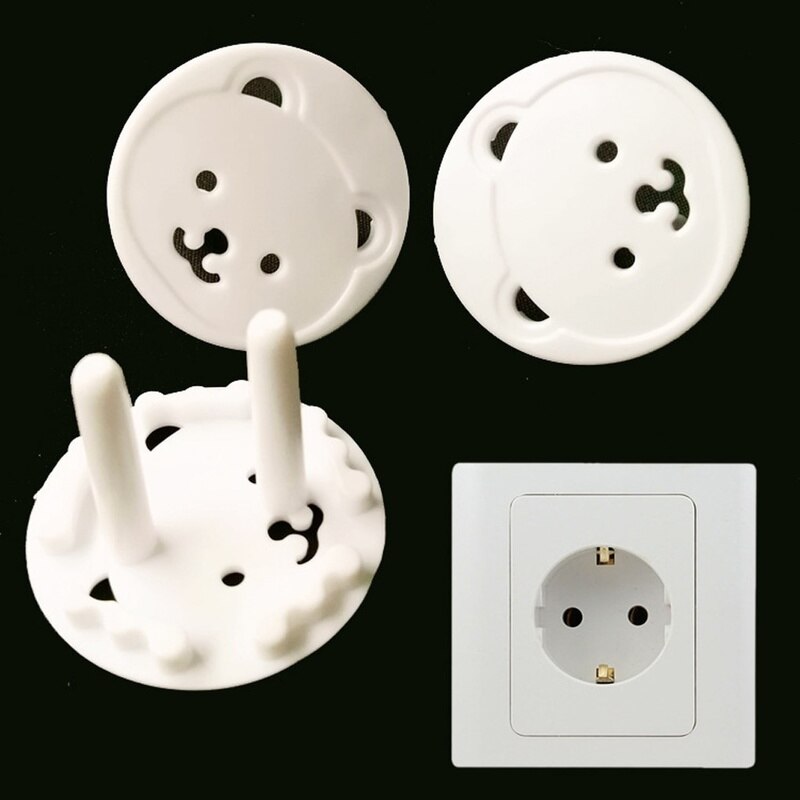 10 Stuks Baby Veiligheid Draaien Cover 2 Gat Ronde Europese Standaard Kinderen Tegen Elektrische Bescherming Socket Plastic Veiligheidssloten