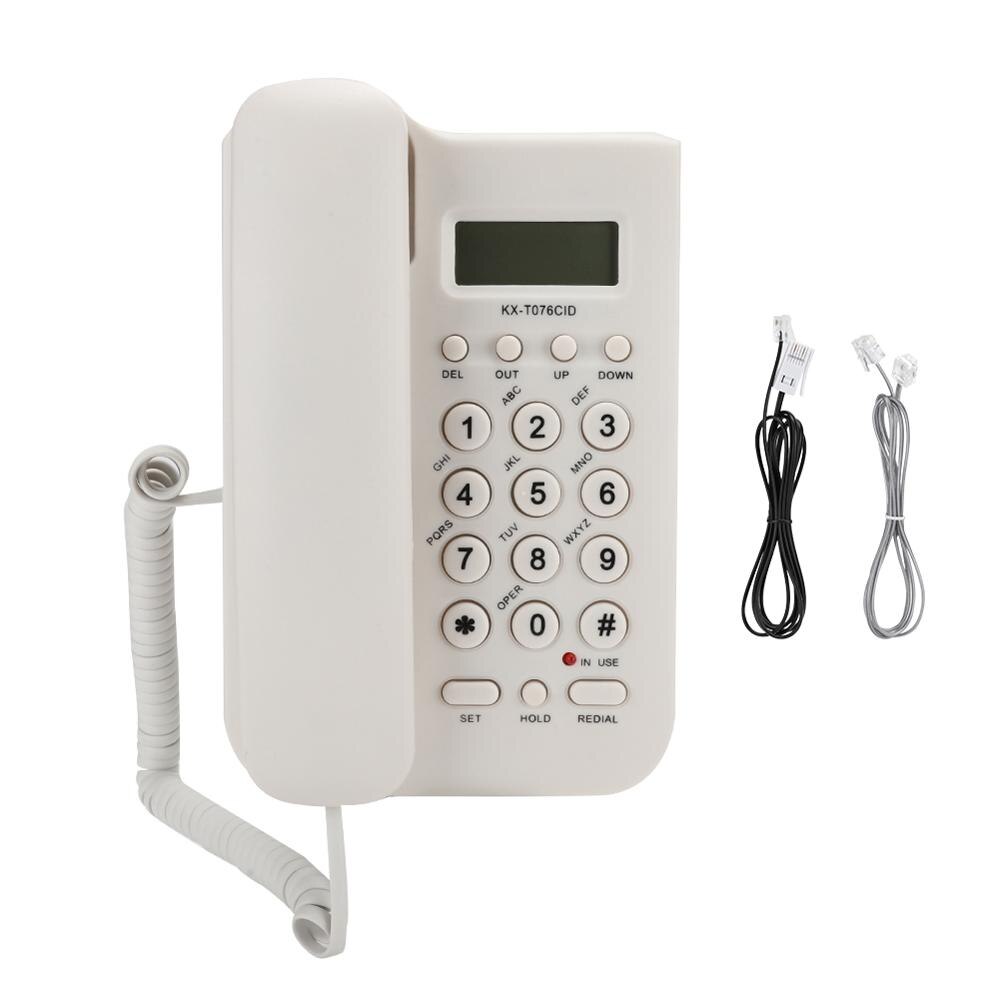 Landline Phone Corded Home Office Telephone Desktop Fixed Wired Phone Support FSK/DTMF Dual System for Home Hotel Office